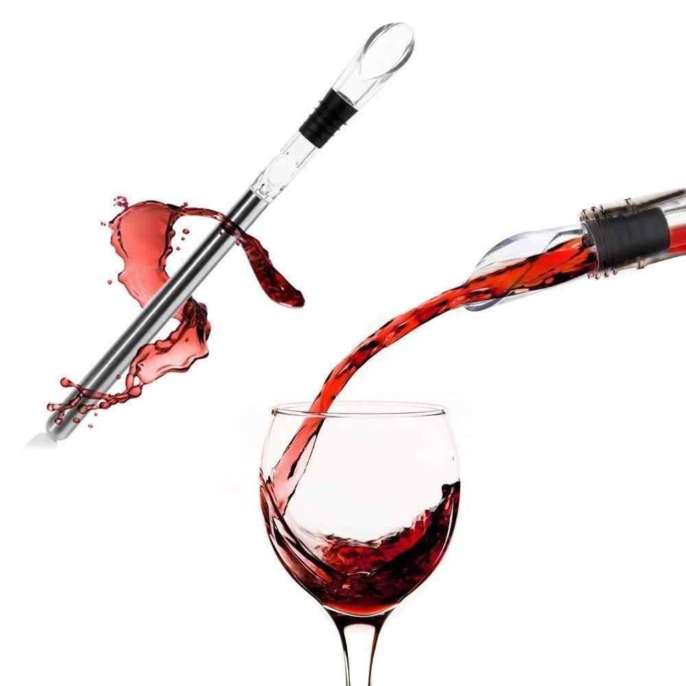 ChillPro Stainless Steel Ice Wine Chiller with Rapid Iceless Wine Cooler Stick