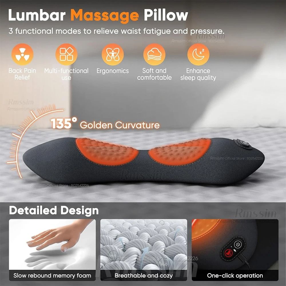 3 in 1 Electric Lumbar Support Pillow with Adjustable Height