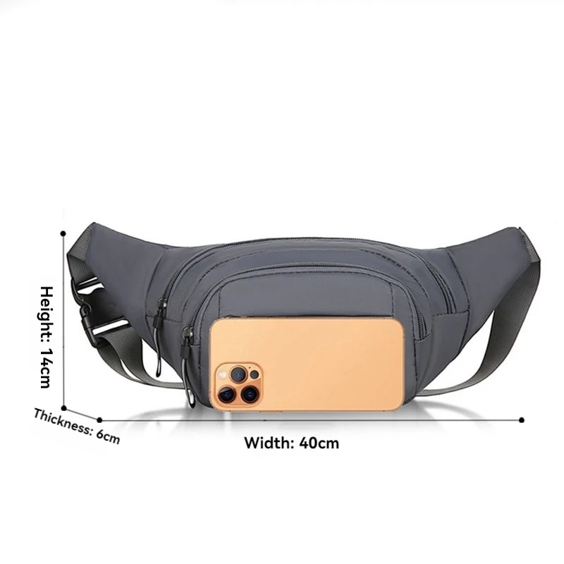 Anti-Theft Ultra-Thin Mens Canvas Waist Pack for Outdoor Sports Running Invisible, Lightweight Fanny Bag