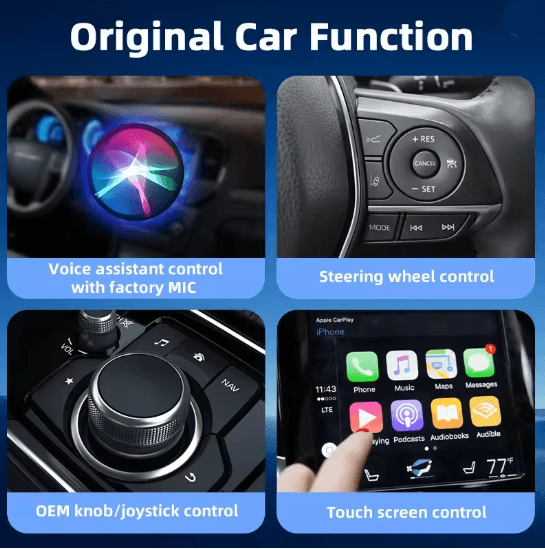 Wireless CarPlay and Android Auto Mini Smart Box with RGB Lighting