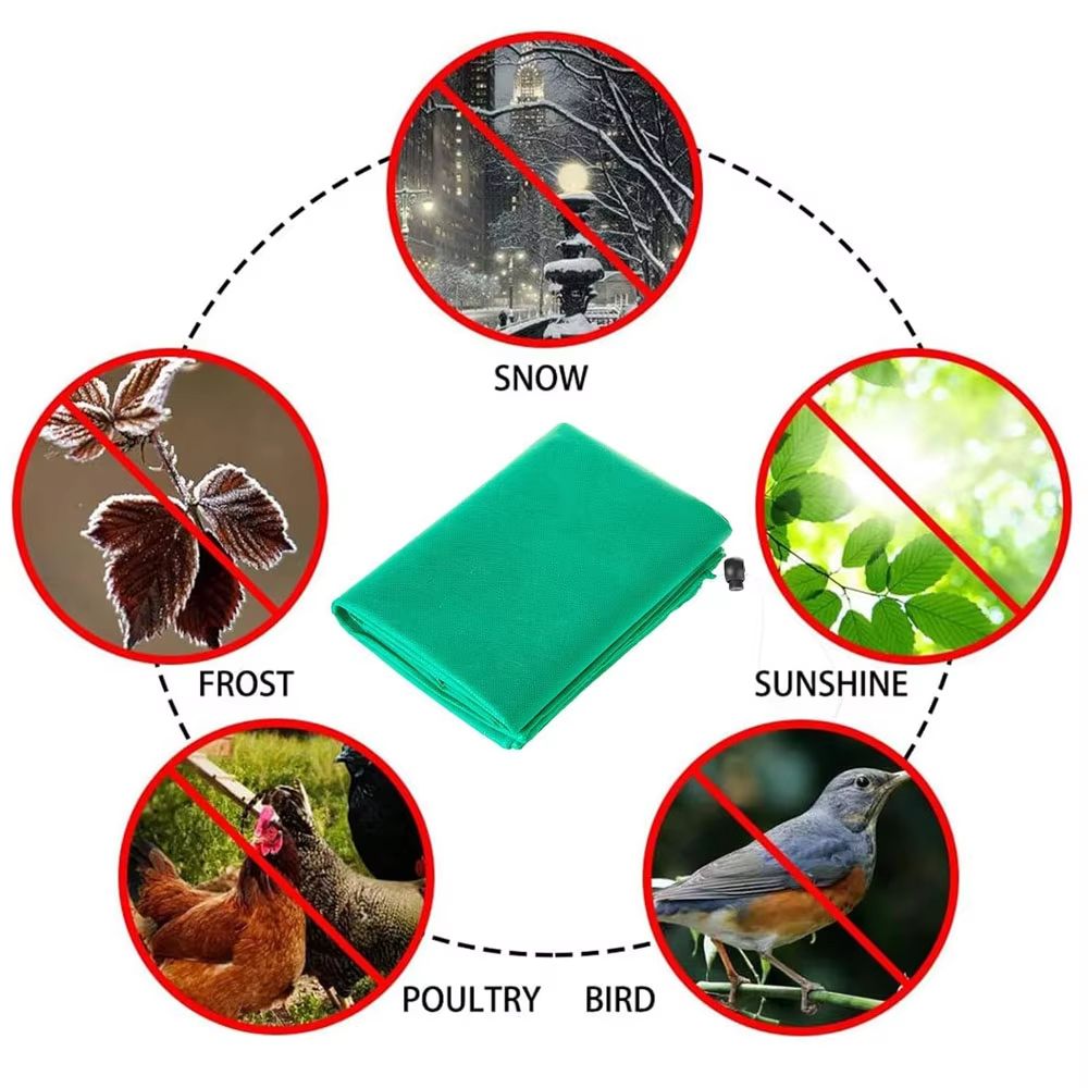 Reusable Frost Protection Plant Cover with Zipper Drawstring Anti Freeze Garden Blanket