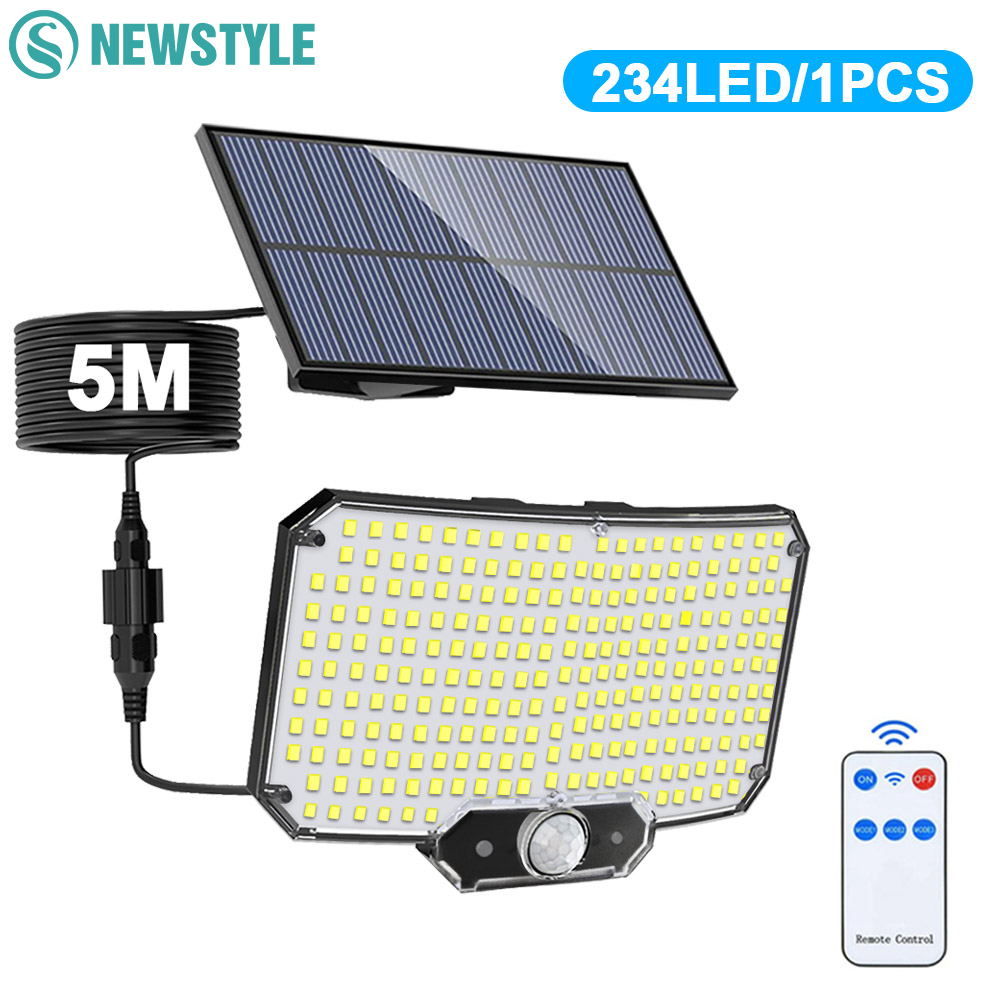 Solar Motion Sensor Security Light Outdoor Waterproof LED Split Floodlight