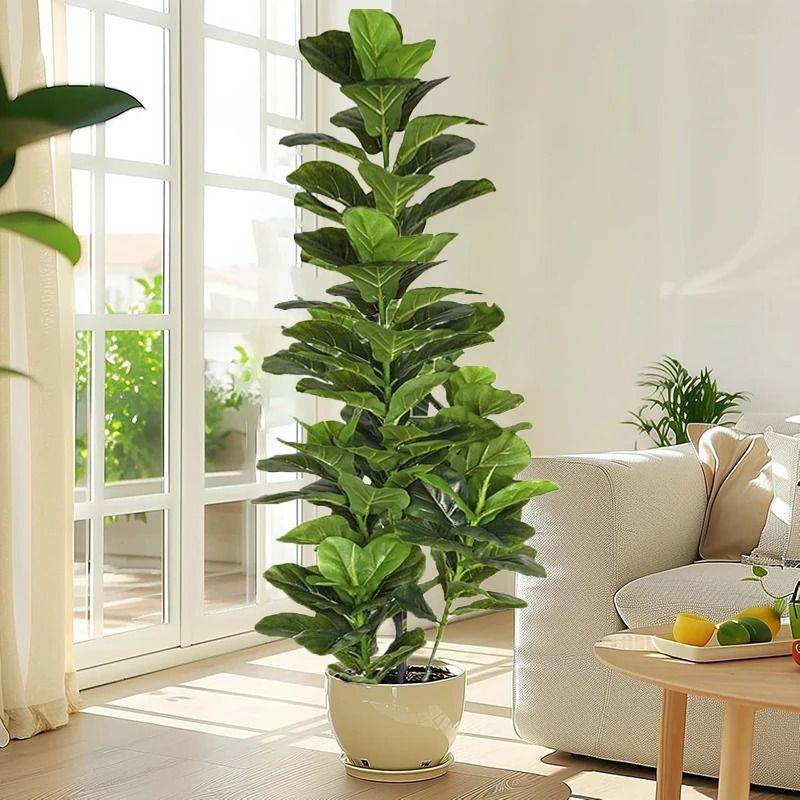 150cm Large Artificial Fiddle Leaf Fig Tree | Tropical Faux Ficus Lyrata