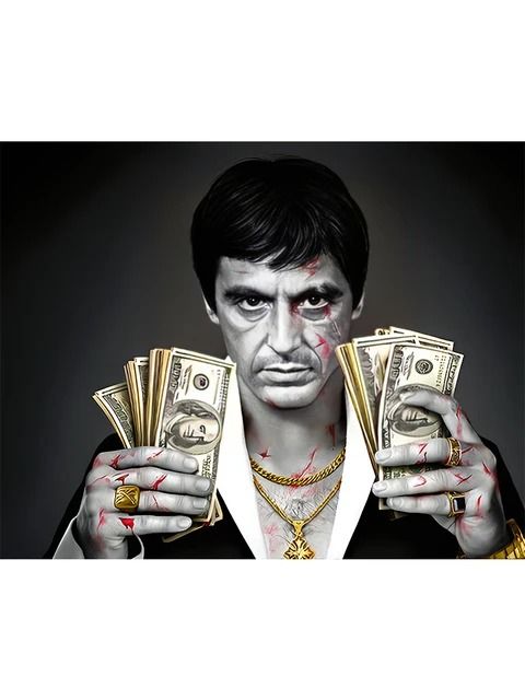 Scarface Tony Montana Canvas Print Gangster Movie Wall Art