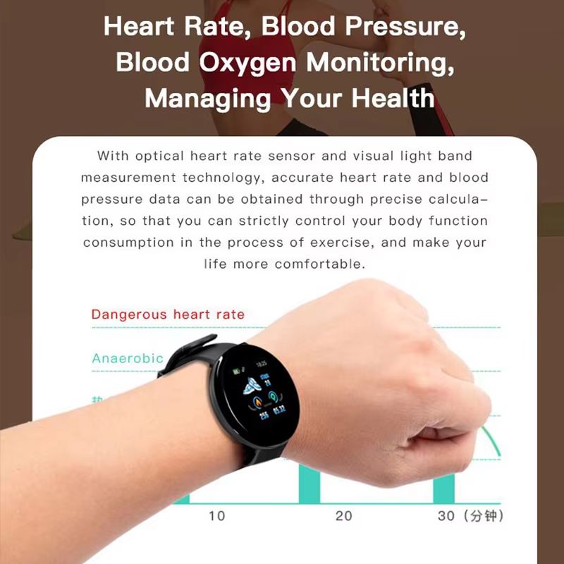D18 Smart Fitness Tracker Watch for Men and Women