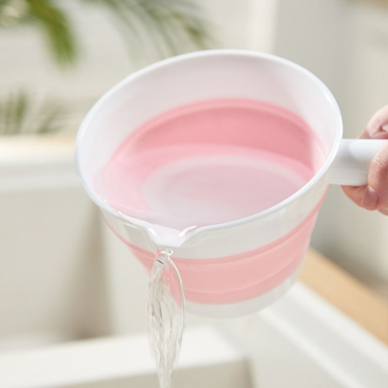 Durable Large Folding Water Scoop, Thickened Plastic, Long Handle, Kitchen Bathroom Use