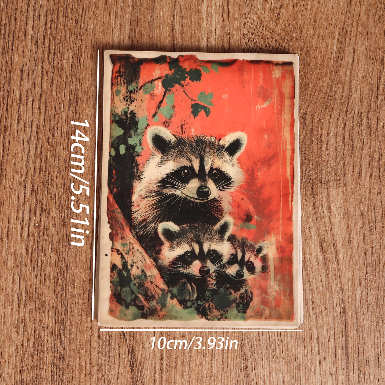 Watercolor Animal DIY Scrapbook, 8 Transparent Sulfuric Acid Paper, Stickers, Decoration Paper for Arts Crafts
