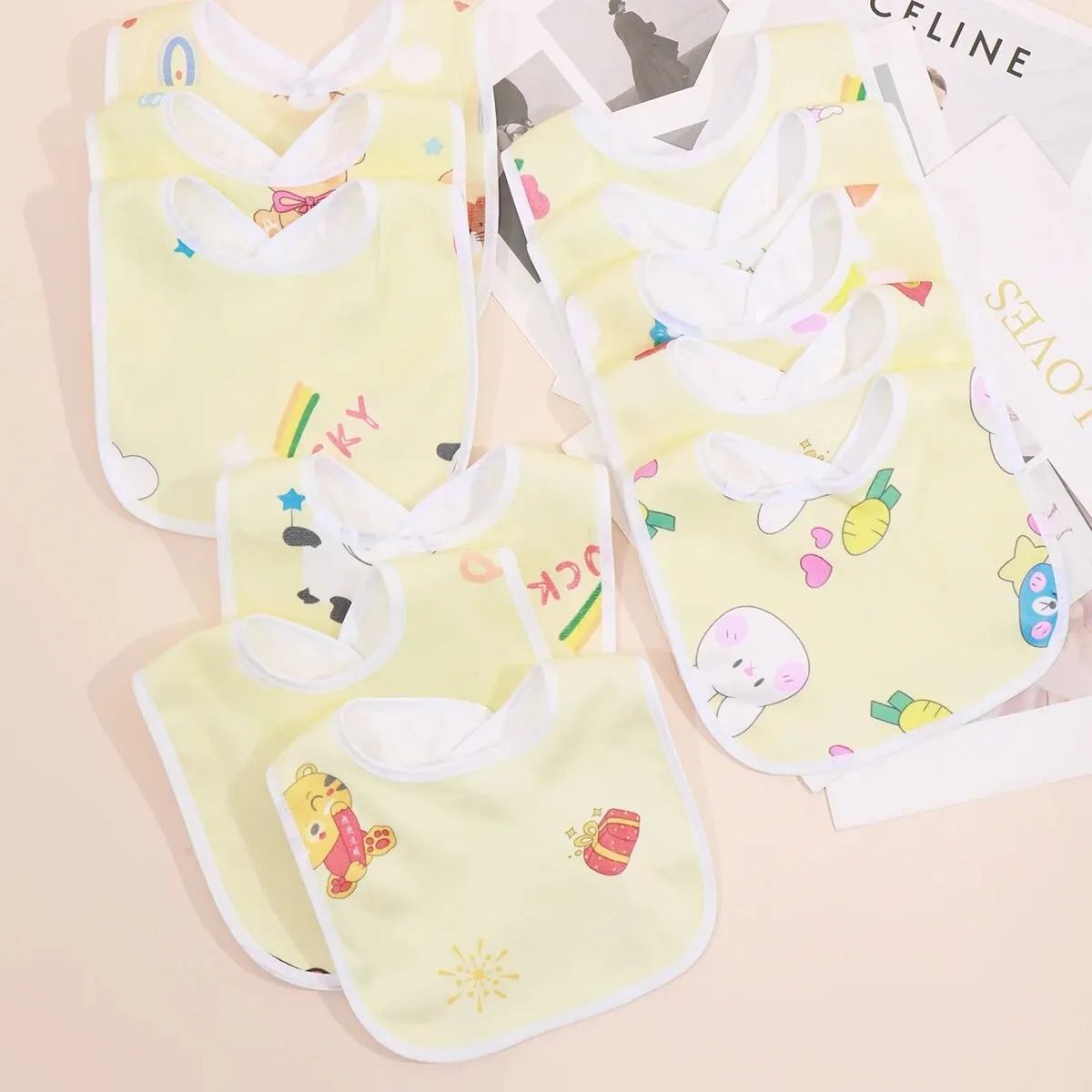Ultra Soft Waterproof Baby Bib Set with Snap Closure