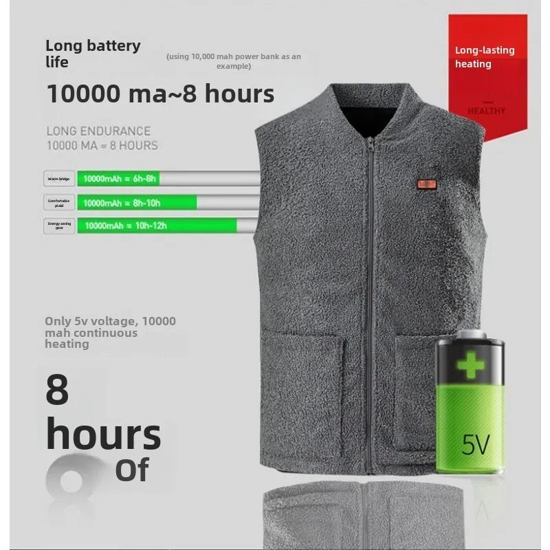Winter USB Heated Vest with Adjustable Temperature and Long Battery Life