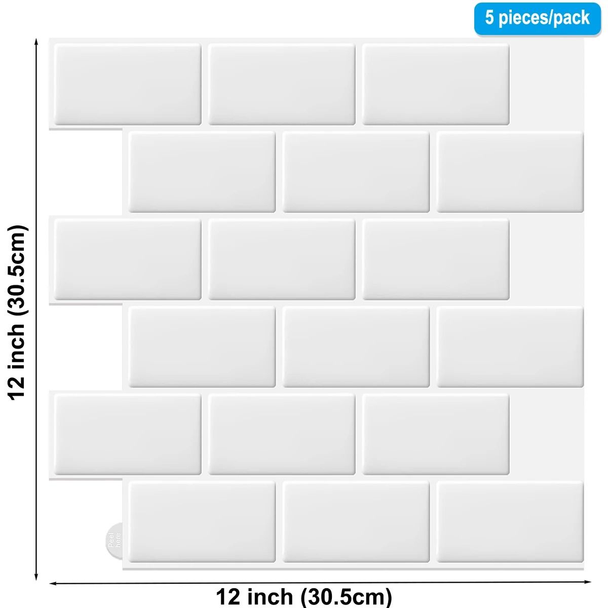 3D Waterproof Kitchen Wall Tiles | 12x12 Inch Strong Adhesive Mural | Premium Peel and Stick Home Wallpaper