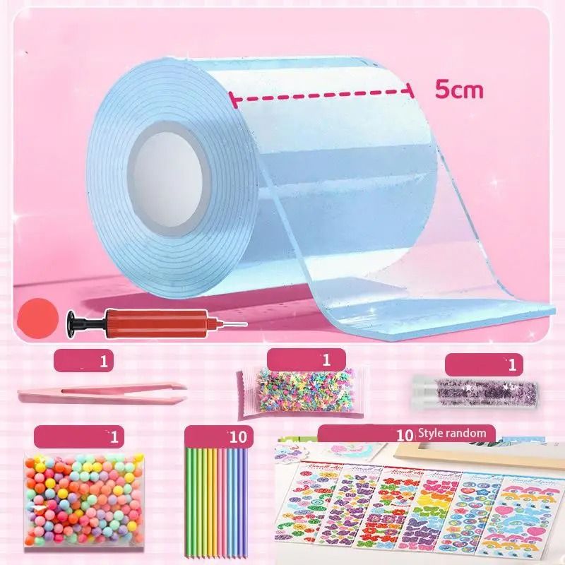 PET Nano Glue Knead Music Full Set | Double Sided Nano Tape Bubble Decompression Toy Kit