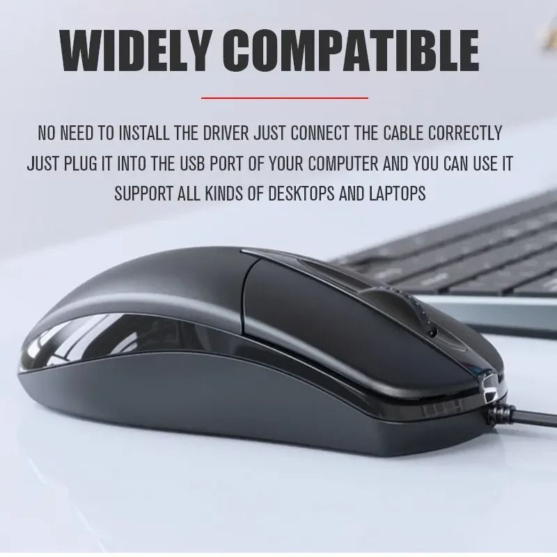 Ergonomic USB Optical Wired Computer Mouse