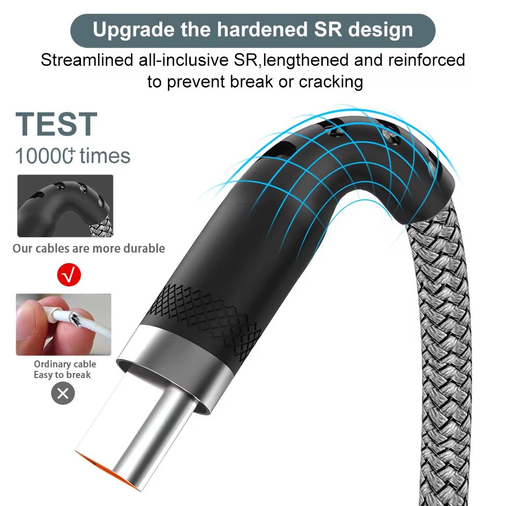 Ultra-Fast USB Type-C Super Charging Cable – 6A Power Delivery for Huawei, OnePlus, Xiaomi & More