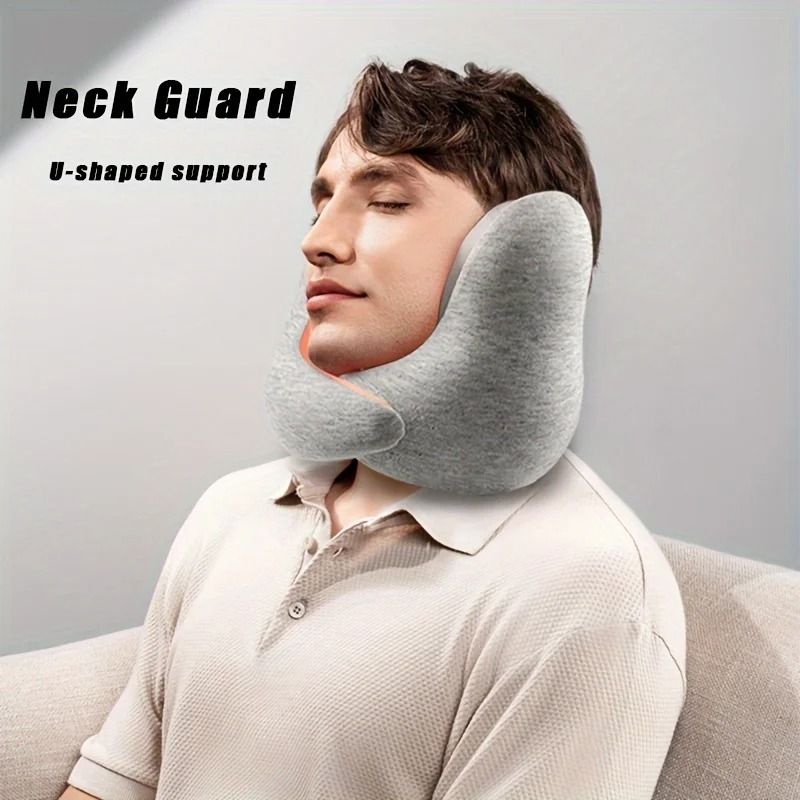 3D Memory Foam Travel Neck Pillow with Ear Covers