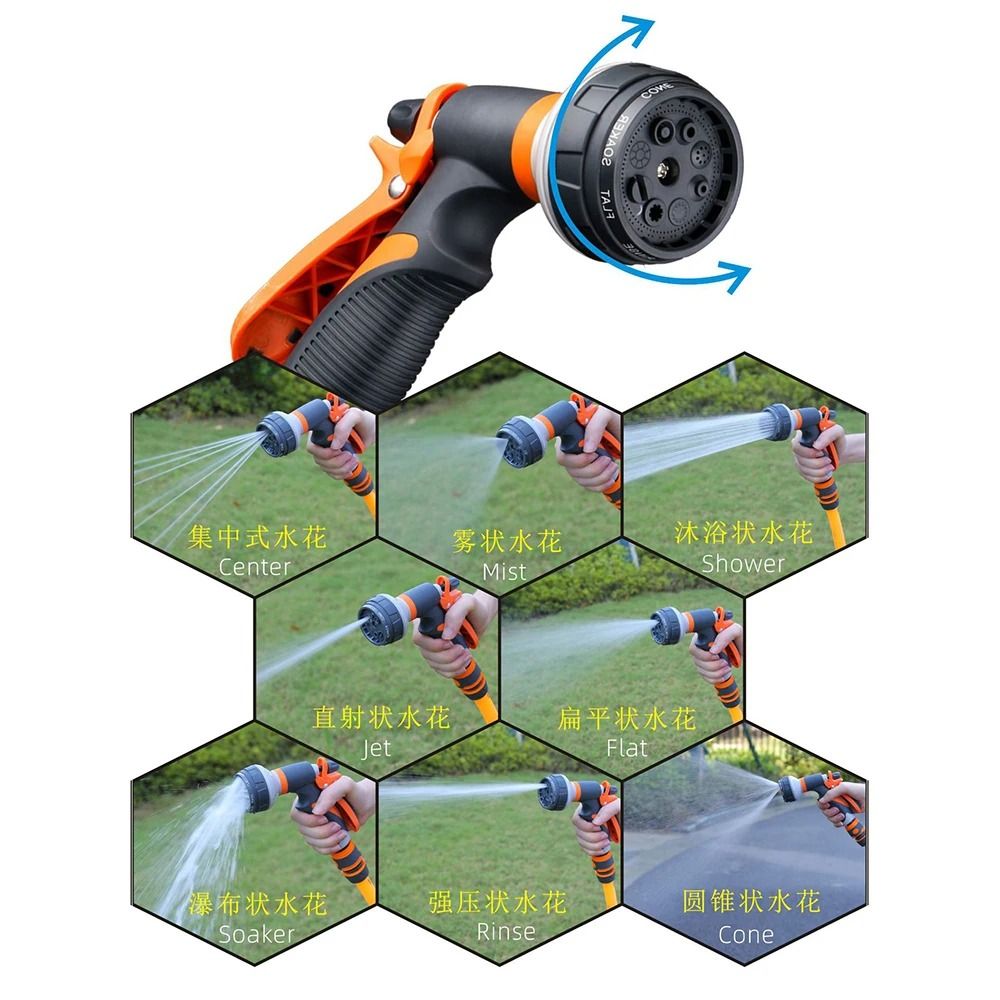 8-Mode High-Pressure Garden Watering Gun – Adjustable Irrigation Sprayer