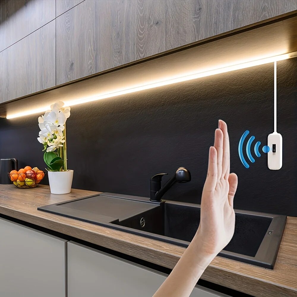 USB Gesture Sensor Night Lights Lamp 60 LEDs/m Strip Lights TV Backlight Kitchen Hand Sweep Waving Tape