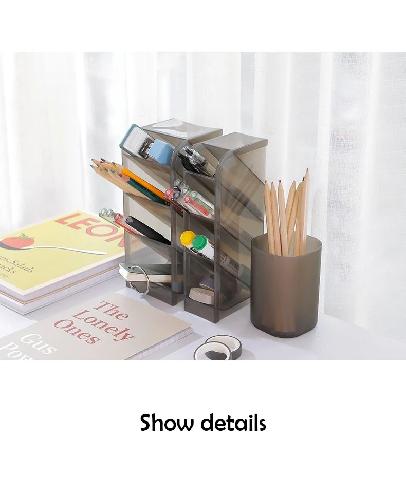 Matte Kawaii Large Capacity Desk Pen And Makeup Holder