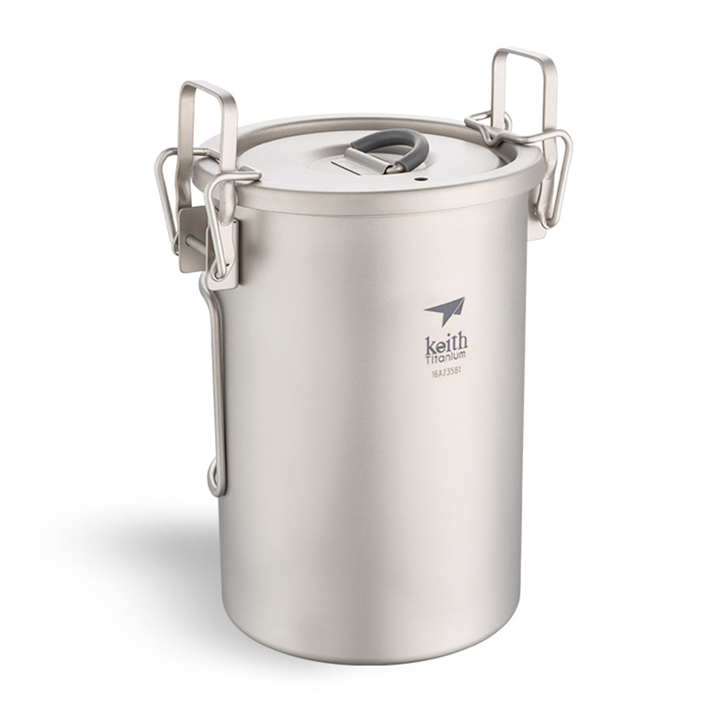 Titanium Camping Pot Ultralight Backpacking Cookware and Portable Rice Steamer Mug