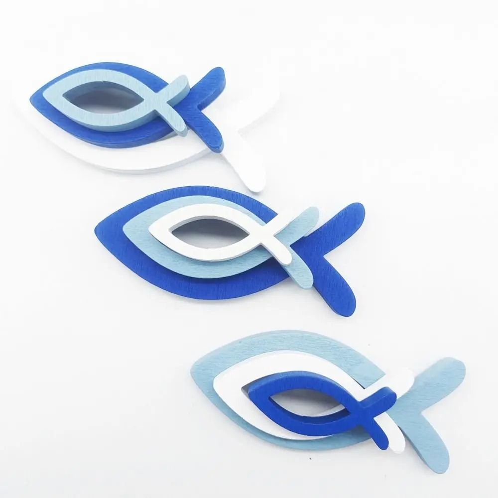 Coastal Wooden Fish Wall Decor Set Ocean Inspired Wall Art for Beach House Styling