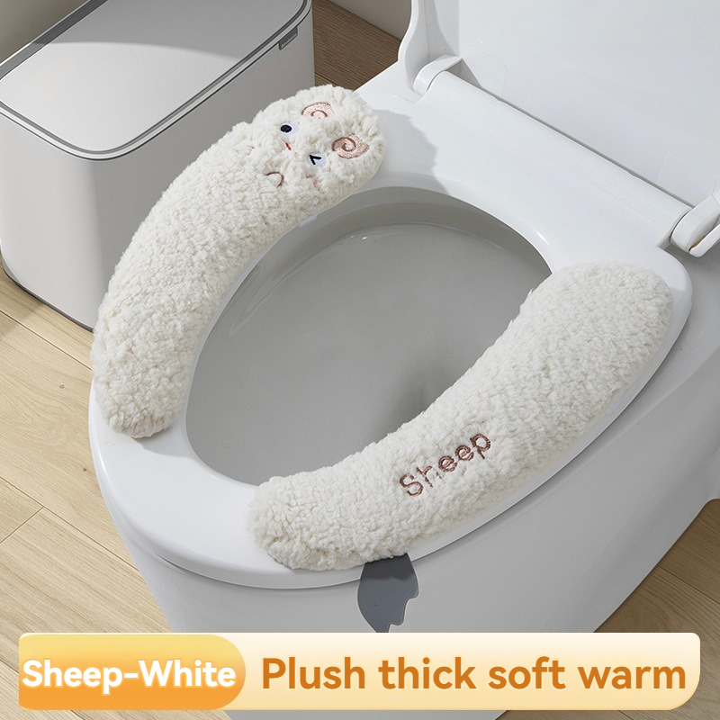 Pattern Winter Toilet Seat Cushion, Fashion Household Toilet Seat Cover, Seasonal Universal Toilet Cushion Adhesive