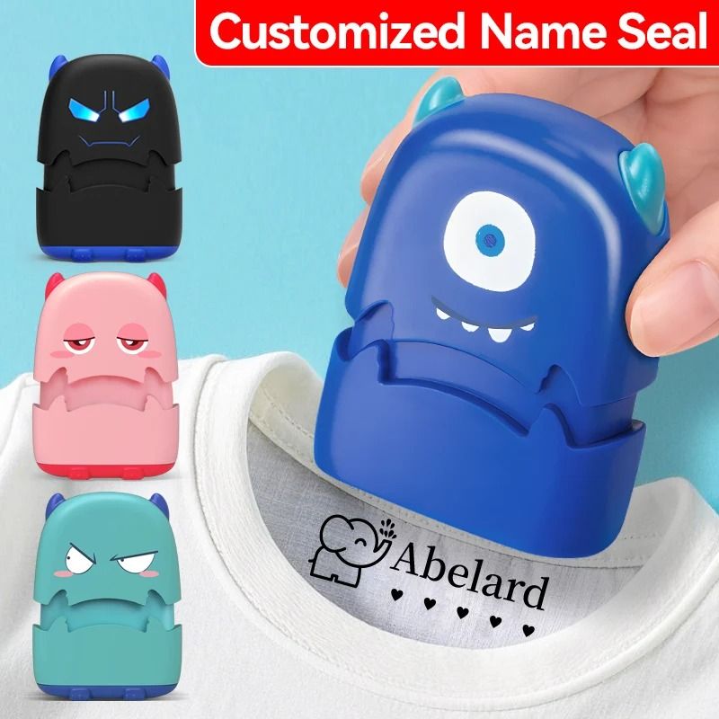 Custom Cartoon Name Stamp Kit for Fabric and Bags