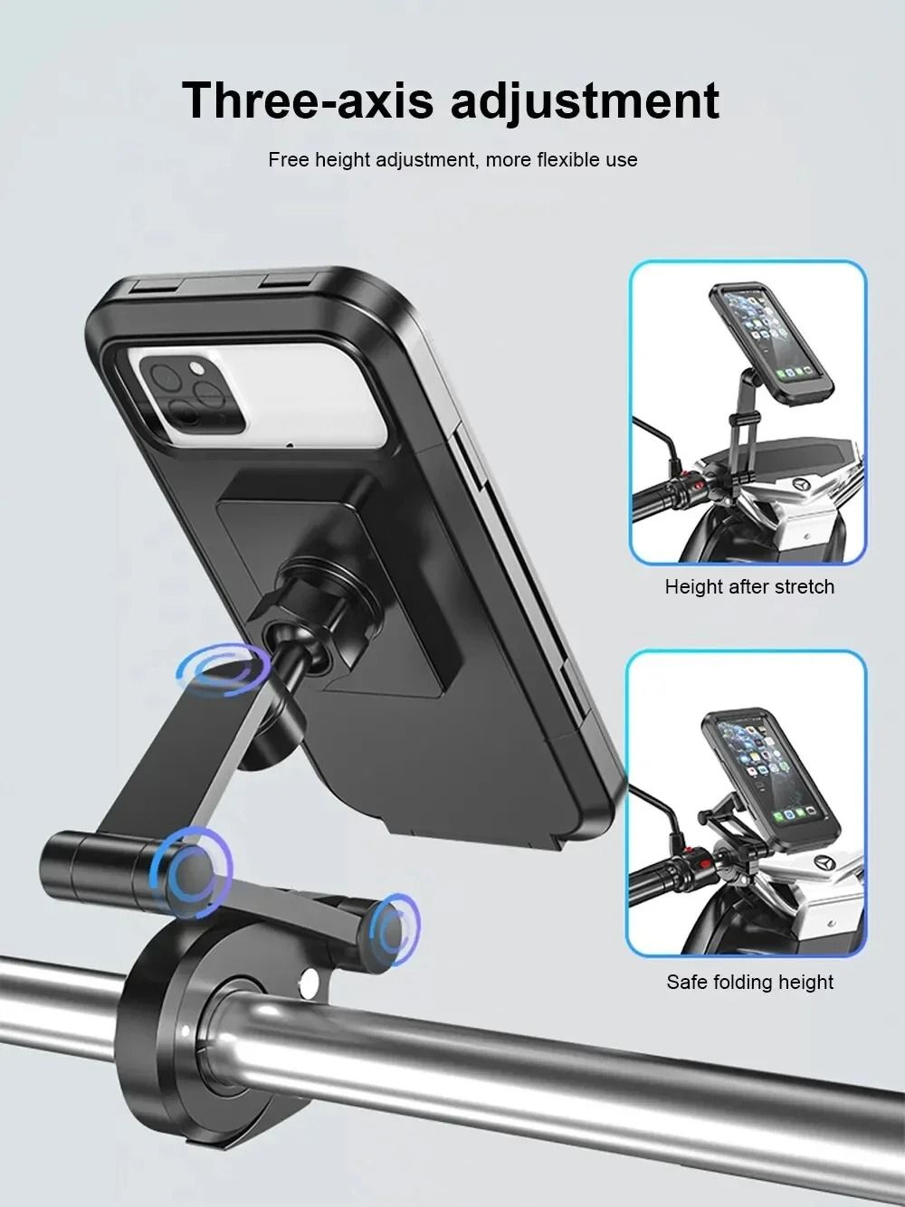 Waterproof 360° Swivel Motorcycle & Bike Phone Mount | Universal Adjustable GPS Holder