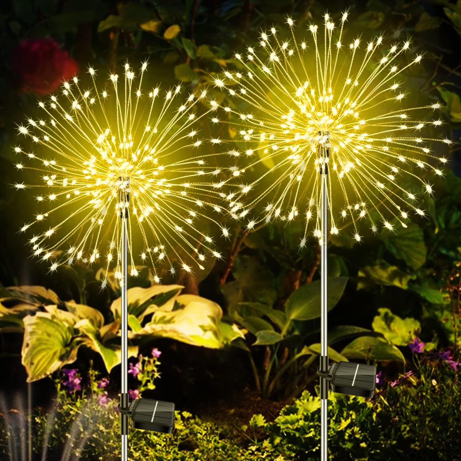 Waterproof Solar Fireworks Light Outdoor, Garden Courtyard Road Lawn Decoration Copper Wire LED Decorative Lights