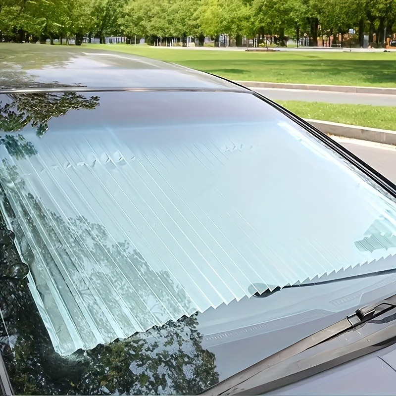 Automatic Retractable Car Sunshade Easy Install UV Protection Heat Insulation Adhesive Curtain
