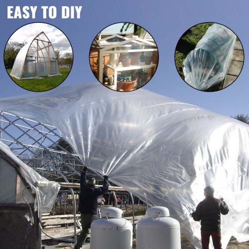 Greenhouse Polyethylene Film Mil, Clear Plastic Cover with UV Resistance, Tear-Proof Strength & Weather Protection