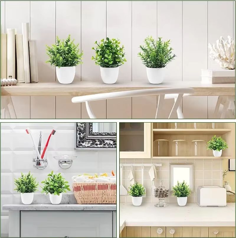 Artificial Bonsai Potted Plant Indoor Faux Green Decor for Home and Office