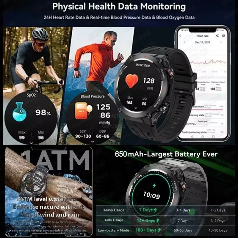 ActivePulse GPS Smart Watch Waterproof Fitness Tracker Bluetooth Call