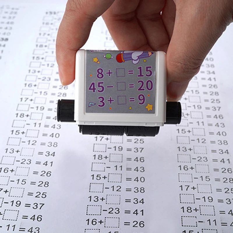 2-in-1 Math Roller Stamp Within 100 – Refillable Fill-in-the-Blank Practice Tool