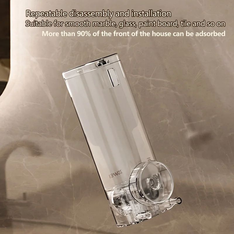 EasyMount No-Drill Wall Soap Dispenser - Suction Cup, Refillable & Space-Saving