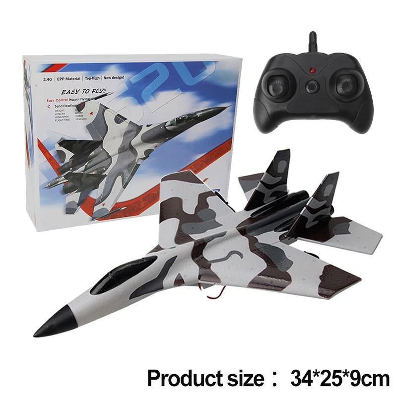 RC Foam SU-35 Fighter Jet Glider with Remote Control and LED Lights