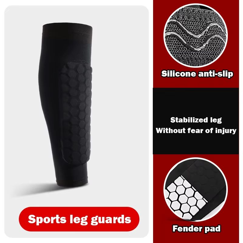 Honeycomb Padded Football Shin Guard Compression Sleeve