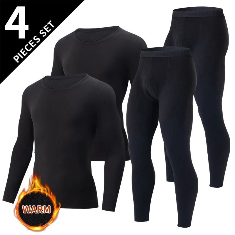 Mens Thermal Underwear Long Sleeve Top and Pants Set