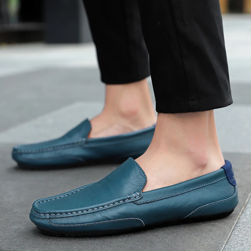 Genuine Leather Breathable, Casual Loafers, Leather Shoes For Men, Slip On Italian Driving Flats