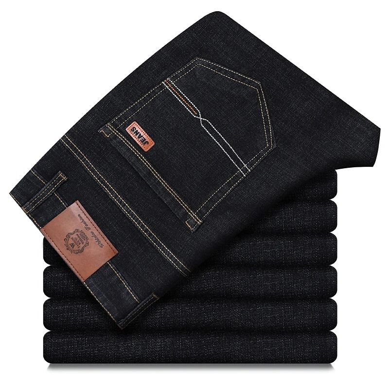 Wthinlee New Business Mens Jeans Casual Straight Stretch Denim Trousers