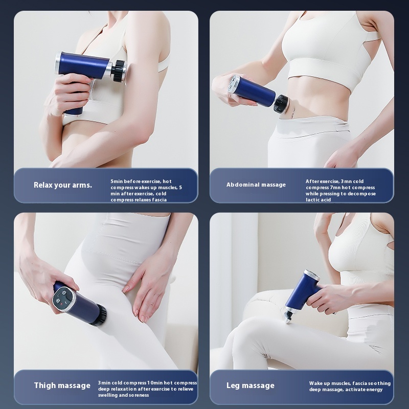 Multifunctional Fascia Gun, New Electric Massage Gun, Heat Cold, Small Quiet Handheld Massager, Portable Home