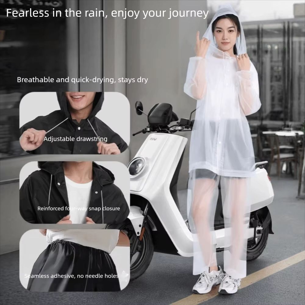 Adult rain suit set Split Waterproof Jacket and Pants for Electric Bicycle Riding, Full-Body Coverage with Reflective De