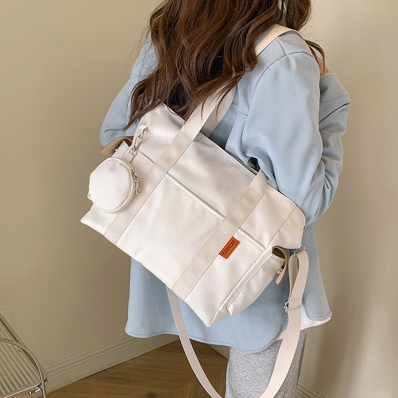 Large Capacity Nylon Shoulder Tote Bag for Women Stylish Commuter Crossbody Handbag