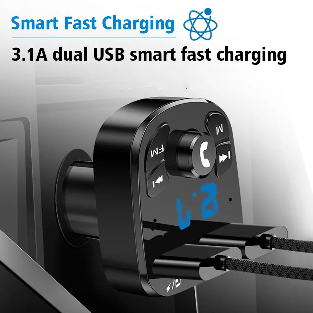 SmartDrive Bluetooth FM Transmitter & Dual USB Car Charger with Handsfree Calling
