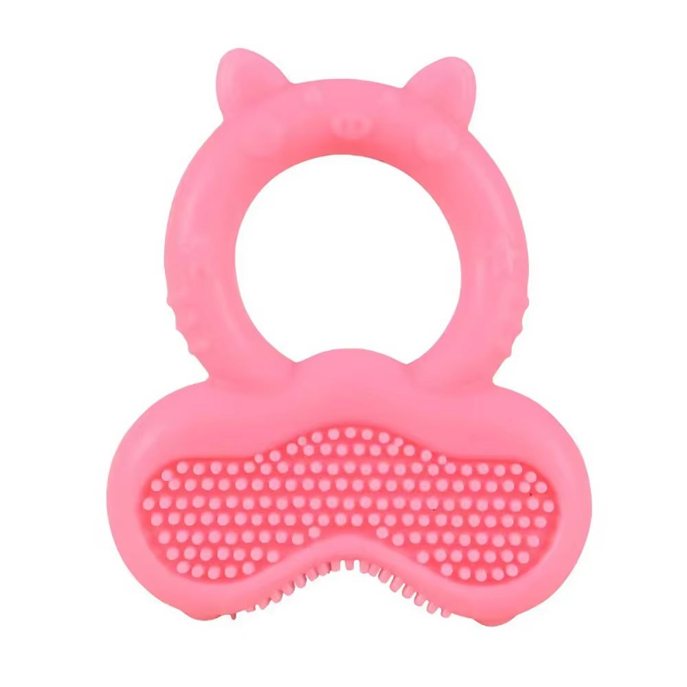 Silicone Baby Teether Ring Cute Animal Shape Soothing Chew Toy