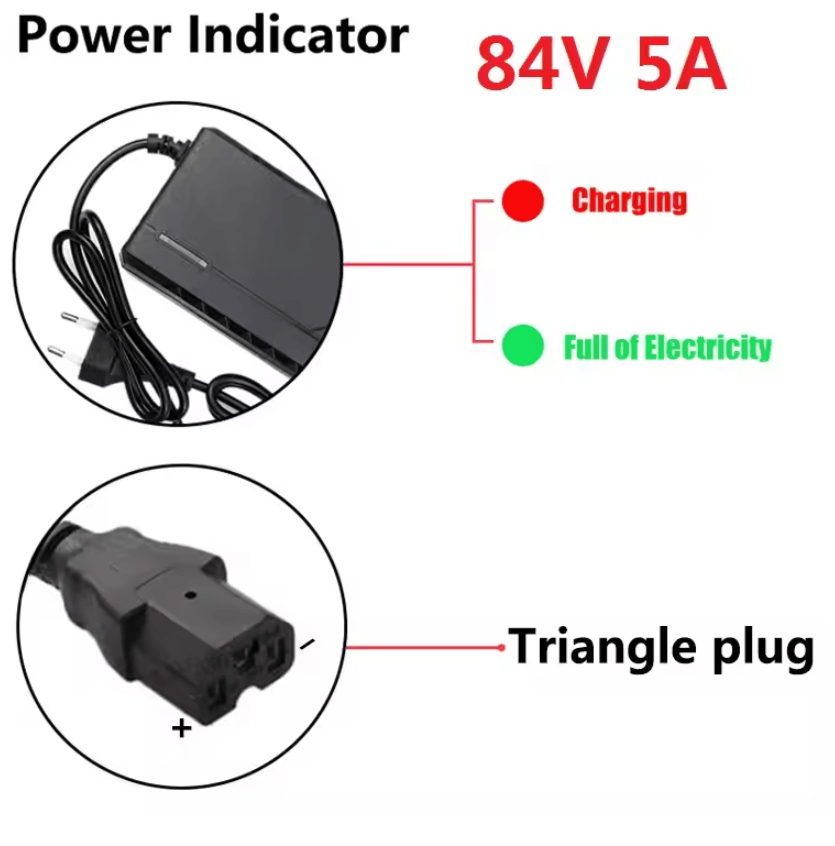 72V 5A Intelligent Fast Charger 84V with Cooling Fan