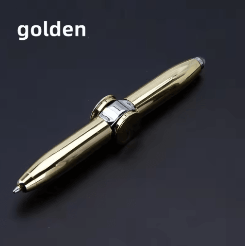 Multifunctional Gyro Fidget Pen – Metal LED Spinner Ballpoint with Luminous Rotating Top
