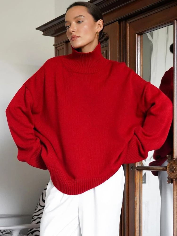 Womens Oversized Turtleneck Winter Sweater