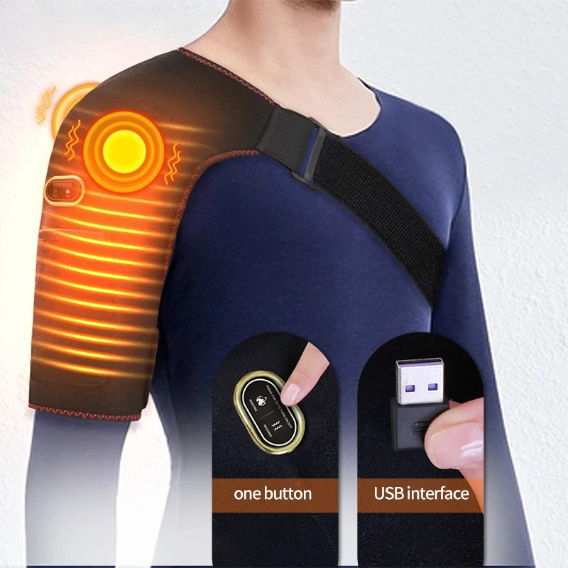 Vibration Massage Support Belt with Heating Pad, Electric Shoulder Massager for Fatigue Relief and Relaxation