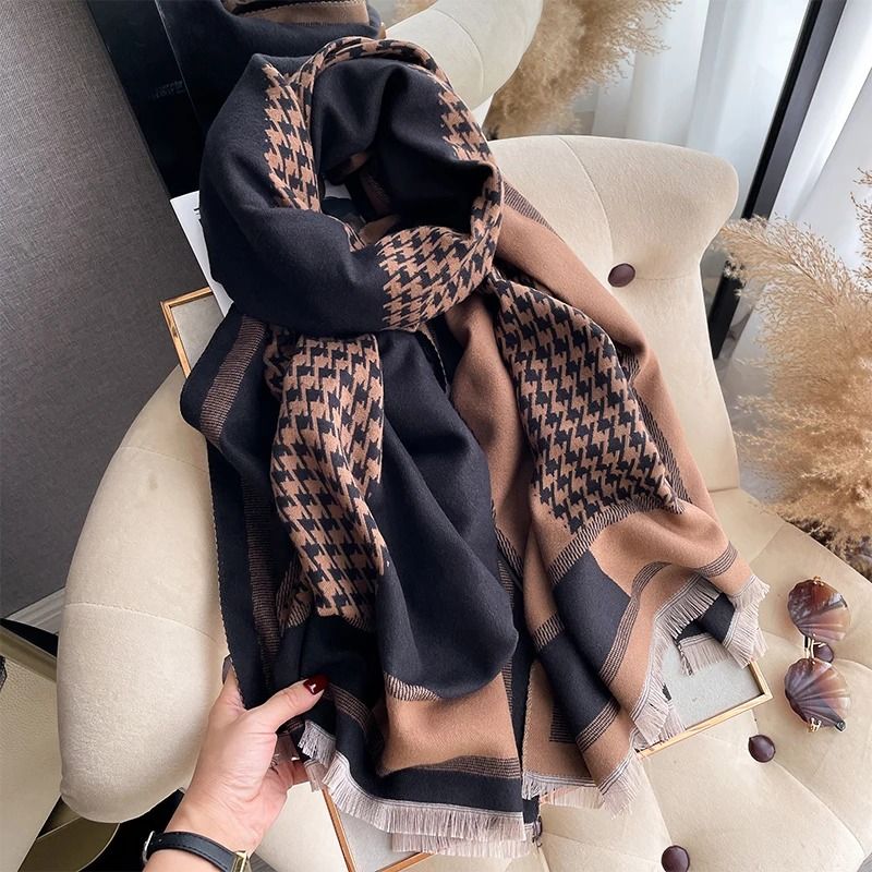 2024 Luxury Two-Sided Jacquard Pashmina | Premium Cashmere Winter Coldproof Shawl & Windproof Blanket System