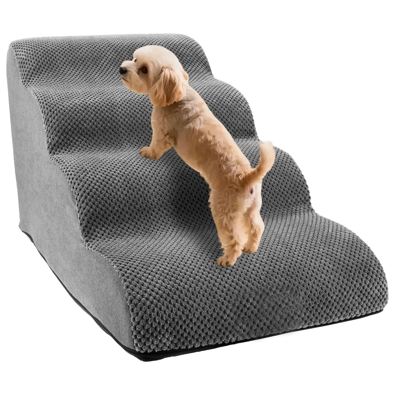 Curved Pet Stairs for Beds and Sofas