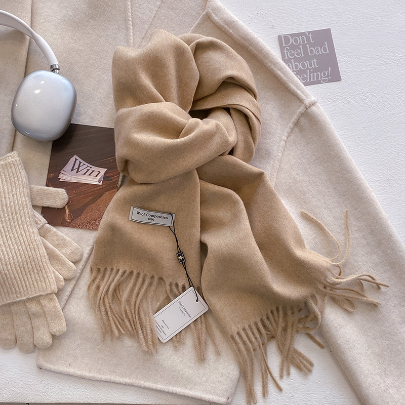 Cashmere Wool Scarf Women Pashmina Soft Thick Shawls Wraps Bufanda